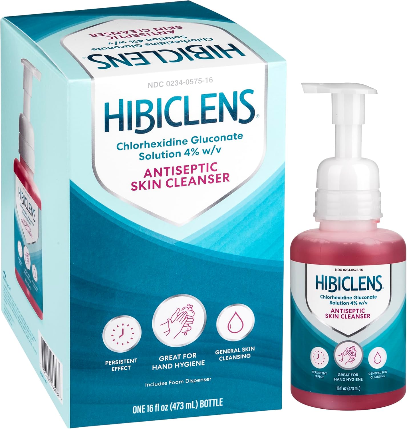 Alternative view of Hibiclens – Antimicrobial and Antiseptic Soap and Skin Cleanser – Foaming Pump Included – 16 oz – for Home and Hospital – 4% CHG